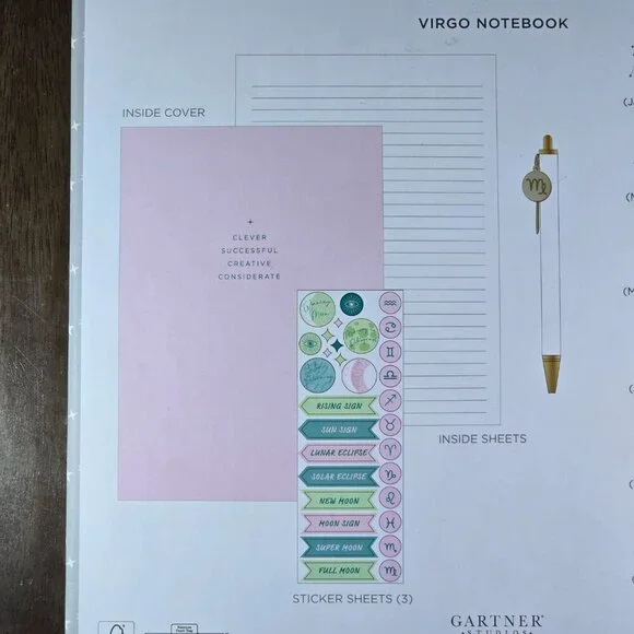 Gartner Studios Virgo Astrology Casebound Flex Journal Set, 5.75x8.125, 96 Sheet - Picture 3 of 4